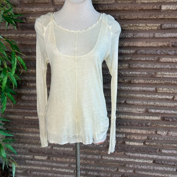 RN Covertible Ivory Sheer Double Layer Tank and Sweater Size Small - Picture 8 of 9